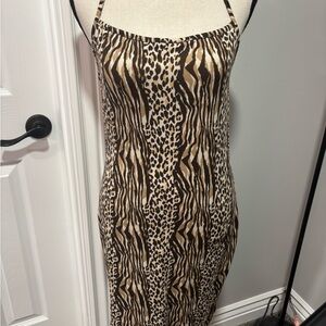 Leopard Print Spaghetti Strap Dress